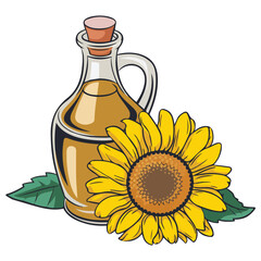 Cooking oil sunflower seed icon vector illustration isolated on white background