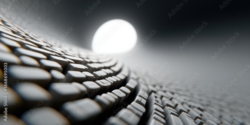 Poster modern premium close-up of computer keyboard keys with futuristic depth and focus for professional t