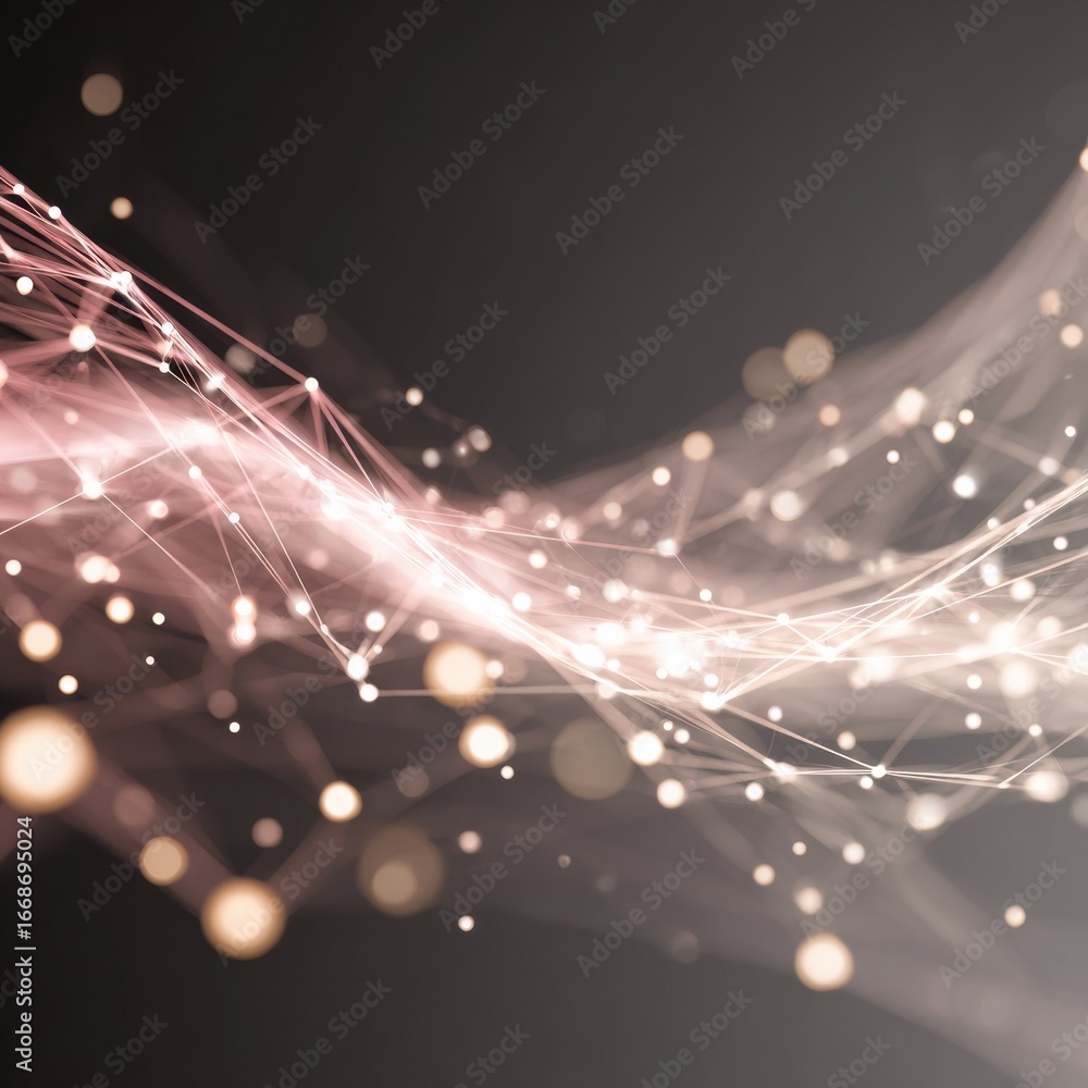 Poster modern digital networking visualization with interconnected nodes premium abstract tech design for p