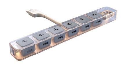 Transparent power strip with multiple outlets