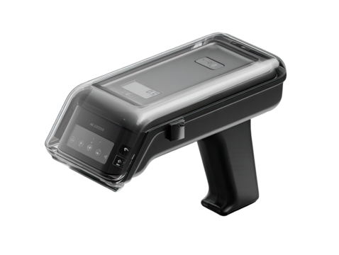 Handheld, enclosed device with clear protective cover