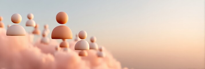 Modern Social Cohesion Concept with Interlinked Icons and Abstract Cityscape Premium Network Community Visual for Tech and Corporate Marketing Campaigns