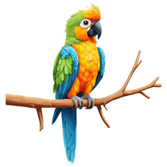 Obraz premium Vibrant Sun Conure Parrot Perched on Branch