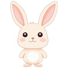 Obraz premium Adorable Creamy Bunny Illustration