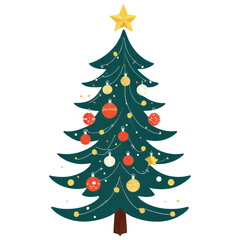 Obraz premium Ornate Christmas Tree with Festive Ornaments