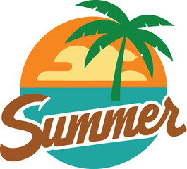 Illustration art of a Summer logo vector illustration