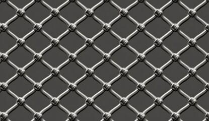 Fototapeta premium Metallic grid pattern on dark background