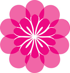 Vibrant pink floral design with interlocking petals creating a beautiful blossom centerpiece