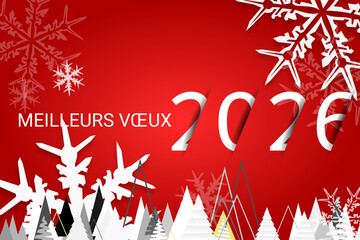 Bonne ann&eacute;e - meilleurs v&oelig;ux 2026 - vecteur pour affiche banni&egrave;re salutation et c&eacute;l&eacute;bration du nouvel an 2026.