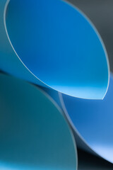 Closeup of rolled paper for a creative art project.