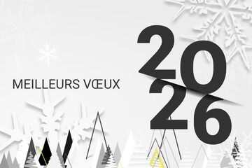 Bonne ann&eacute;e - meilleurs v&oelig;ux 2026 - vecteur pour affiche banni&egrave;re salutation et c&eacute;l&eacute;bration du nouvel an 2026.