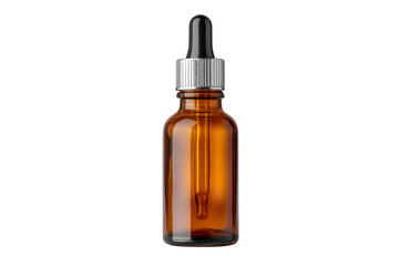 glass dropper bottle isolated on transparent background