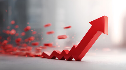 red straight arrow graph up ward direction file type Stock Illustration