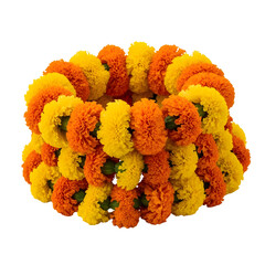 Colorful Marigold Flower Garland Arrangement.