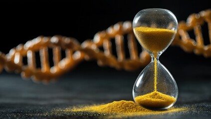 Hourglass with DNA strands