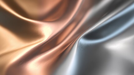 Elegant silk fabric in smooth waves showcasing warm and cool tones in harmonious blend