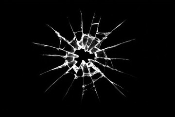Fototapeta premium Shattered glass on black background (2)