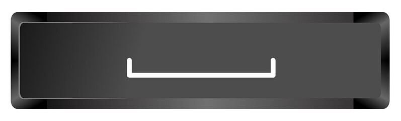 Space bar keyboard button icon representing main function for inserting blank spaces during typing,...