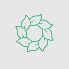 Logos of green Tree leaf ecology