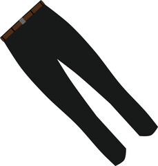 Black Trousers with Brown Belt Illustration