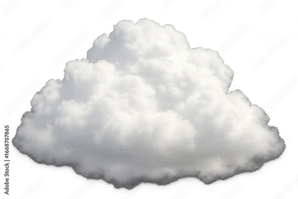 Poster soft cumulus cloud hovering against transparent backdrop, ideal for digital image manipulation