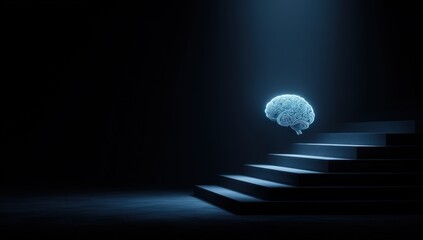 Illuminated brain ascending steps