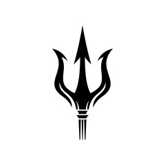 Mythical Weapon Trident Silhouette Icon with Artistic Shape