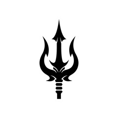 black trident silhouette ideal for tattoos, digital graphics, and branding.
