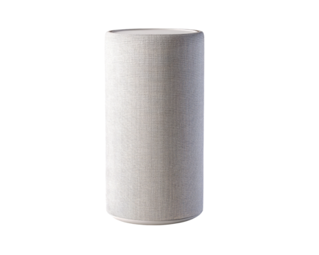 Light beige cylindrical speaker, smooth surface