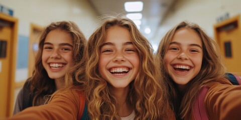 Obraz premium Laughing Schoolgirls