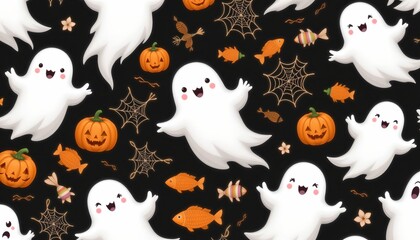 Obraz premium The image shows a festive repeating pattern against a black background