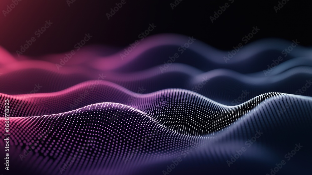 Poster dot abstract digital background filled with interconnected glowing dots.