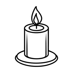Burning candle on transparent background