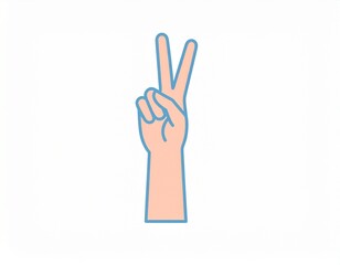 Fototapeta premium Peace Sign Illustration ピースサイン イラスト シンプル