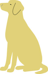 Golden Labrador Retriever Sitting Side Profile in Flat Style