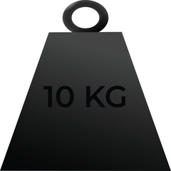 10 KG Weight A Black Metal Block for Strength Training and Fitness
