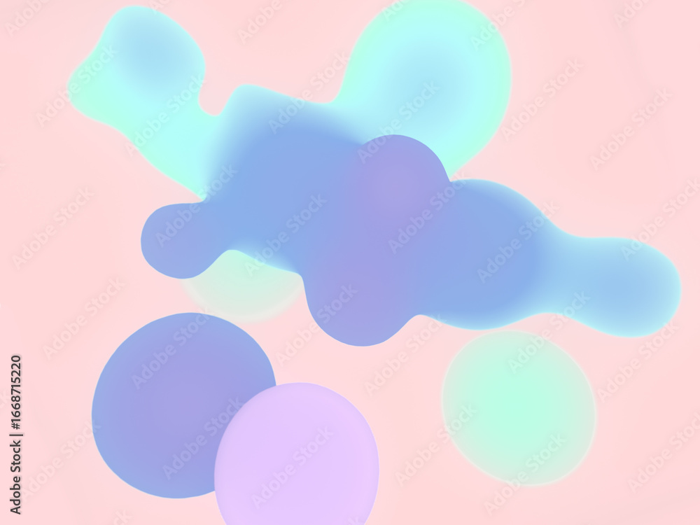Aufkleber abstract illustration with smooth drops shimmering with colorful gradients. its minimalist, flat sty