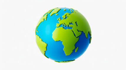 Fototapeta premium 3D matte Earth globe, simplified continents, soft lighting, smooth finish