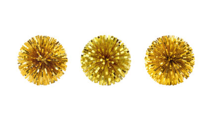 Gold Pom-Pom Decoration on transparent background png