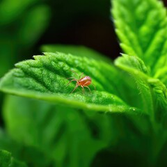 Red spider on mint