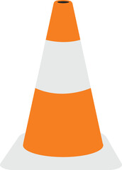 Traffic Cone Orange and White Safety Device