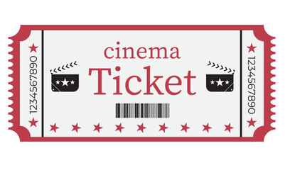 Cinema ticket, cinema, film, movie, Cinema clapperboard, bar code, template, sample, base, star