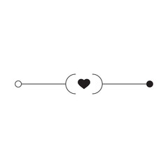 Minimal heart love connection line icon set vector illustration, romantic relationship symbol, wedding design, Valentine’s Day decorative element.