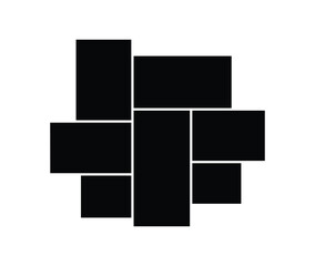 7 Vector photo collage. Grid collage template for picture album presentation. Mosaic pattern for background and picture.