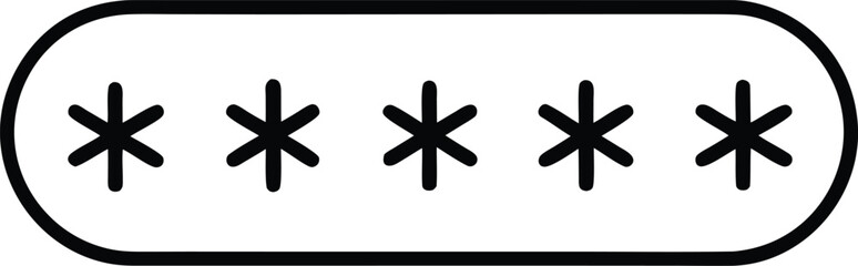 Fototapeta premium Password field with asterisks silhouette isolated on white background