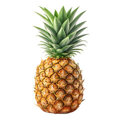 Fototapeta premium Fresh pineapple isolated on transparent background, a tropical and exotic fruit