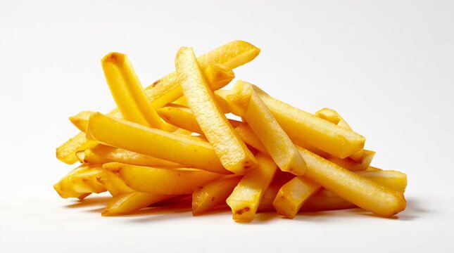Golden crispy fries piled high, perfect for snacking or sharing with friends anytime