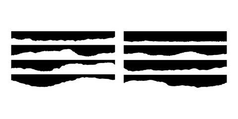 header in torn paper. Ripped paper strips collection. Torn sheets of paper. Torn paper strips set.