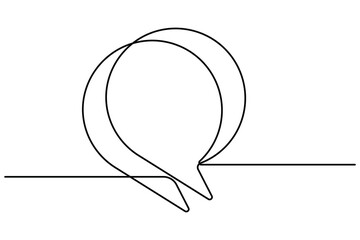 Minimalist One-Line Speech Bubble Drawing and vector design art