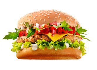 Burger, Ciabatta, salad